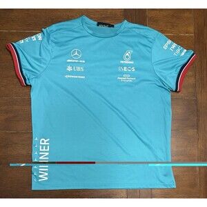 NWT PETRONAS 2021 GP Winner Mercedes AMG F1 Green Teal Jersey Authentic Size XL
